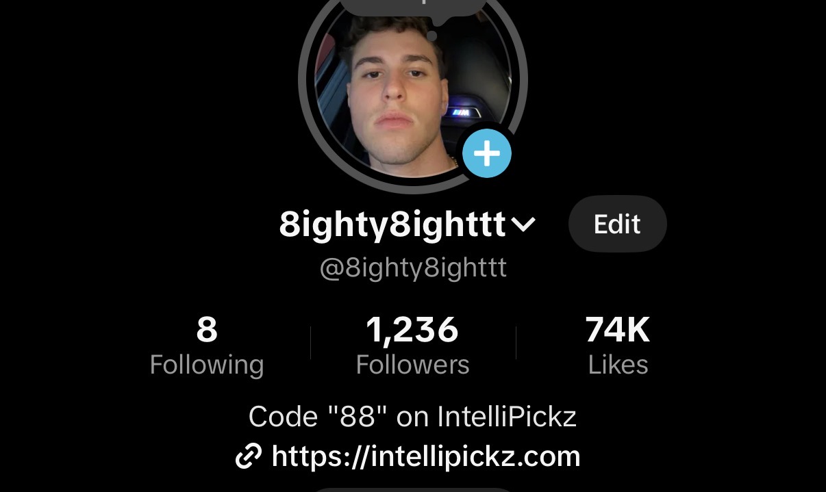 Example creator bio on TikTok