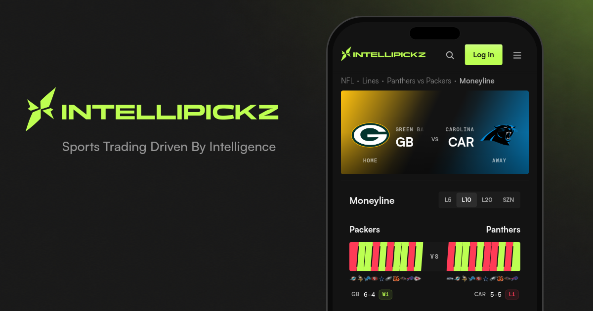 Packers vs Panthers Moneyline - NFL Odds | IntelliPickz