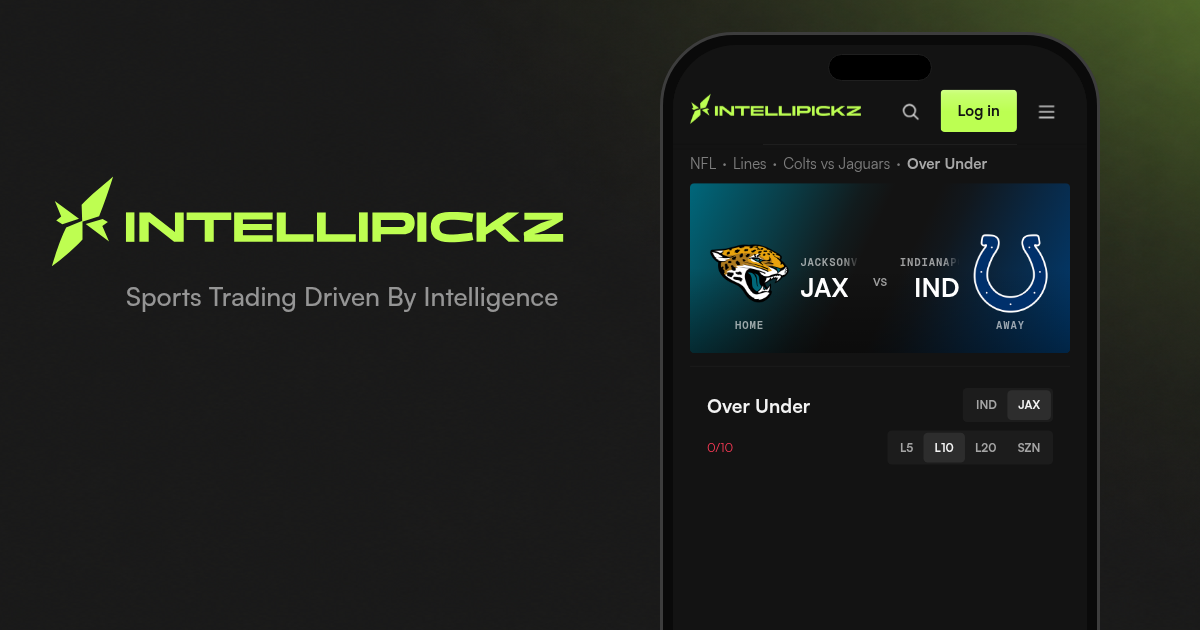 Jaguars vs Colts Over/Under Total - NFL Odds | IntelliPickz