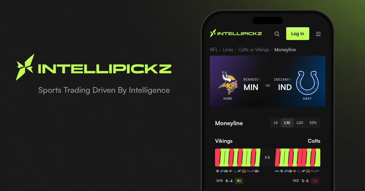 Vikings vs Colts Moneyline - NFL Odds | IntelliPickz