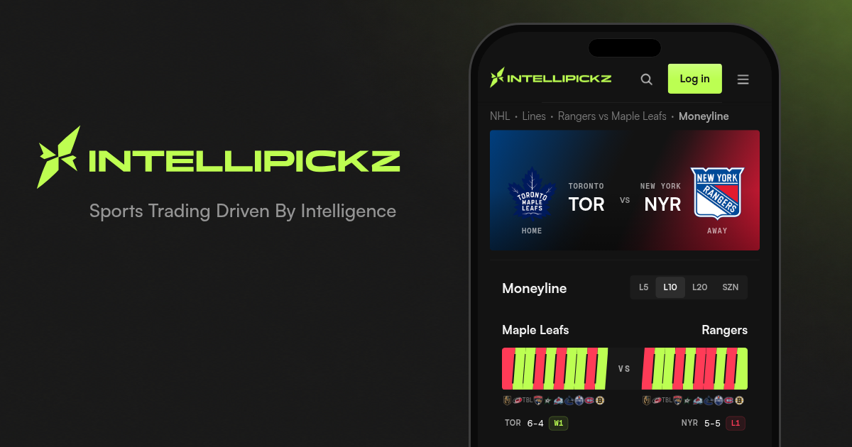 Maple Leafs vs Rangers Moneyline - NHL Odds | IntelliPickz