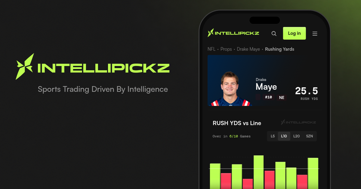 Drake Maye Rushing Yards - NFL Stats & Odds | IntelliPickz