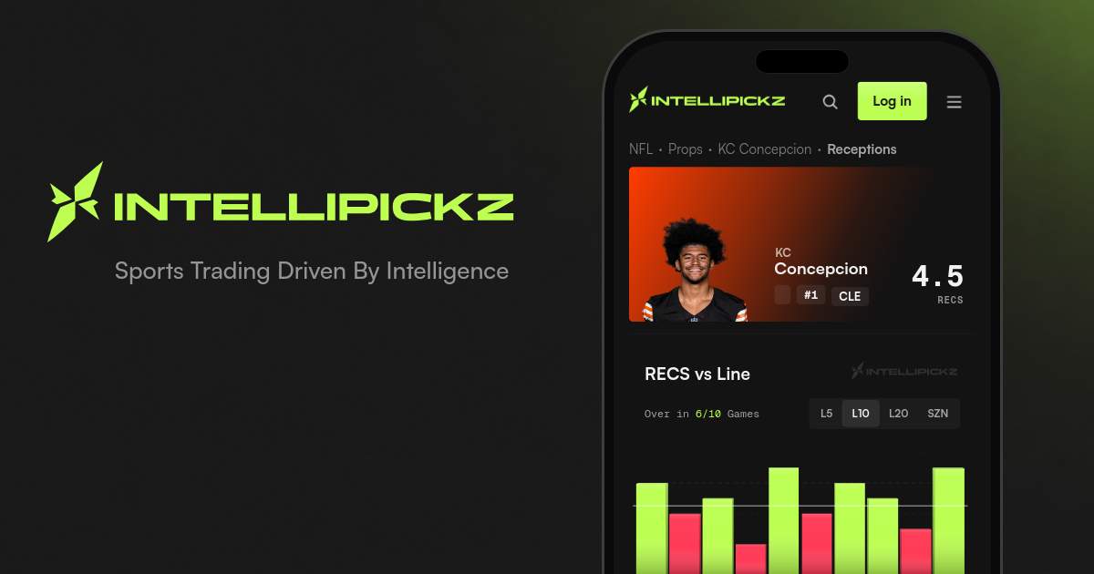 KC Concepcion Receptions - NFL Stats & Odds | IntelliPickz
